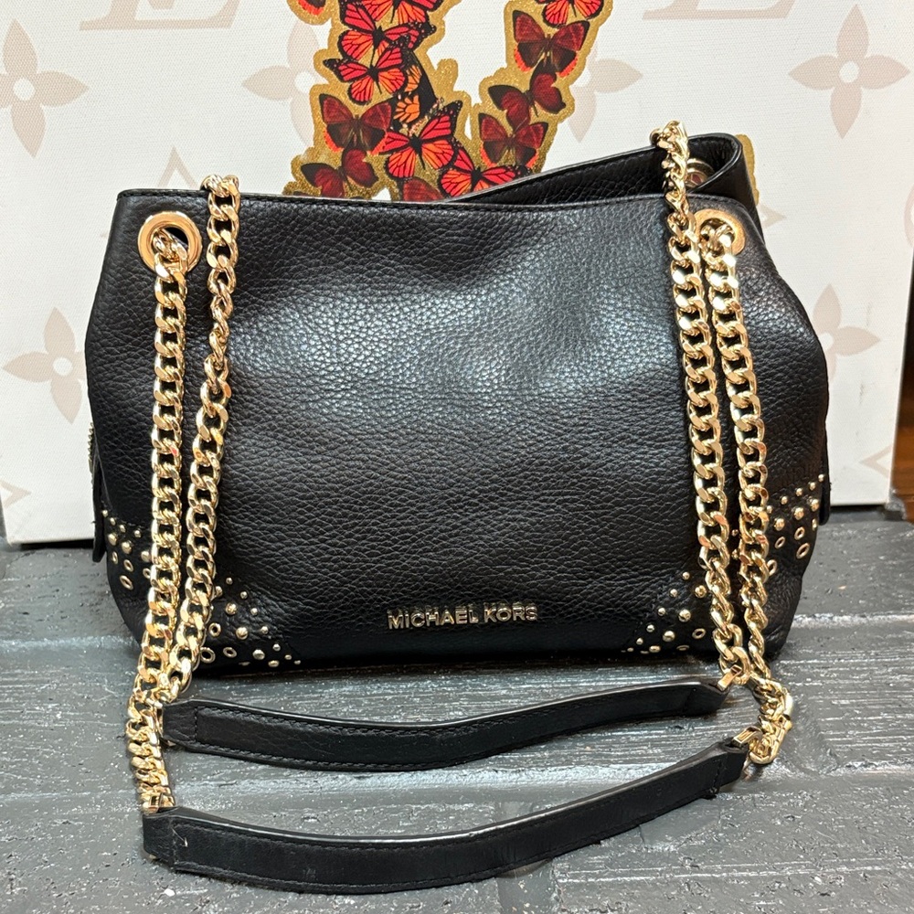 Michael Kors Jet Set Studded Shoulder Bag